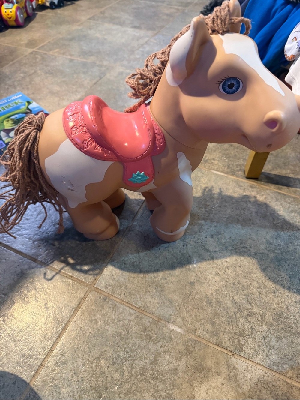 Cabbage patch Pony Toy in Tan and White with Pink Saddle